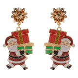 Holiday Gift Santa Dangle Earrings