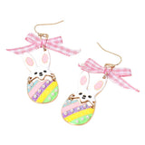 Easter Bunny Egg Bow Drop Earrings
