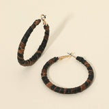 Leopard Fabric Wrapped Hoop Earrings