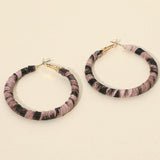 Leopard Fabric Wrapped Hoop Earrings
