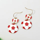 Canada Flag Soccer Ball Link Drop Earrings