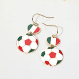 Italy Flag Soccer Ball Link Drop Earrings