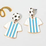 Argentina Soccer Jersey Drop Earrings