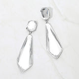 Faceted Long Teardrop Statement Earrings
