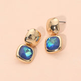 Geometric Square Stone Drop Earrings