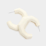 Angled Wood Hoop Earrings