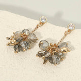 Faceted Beaded Cluster Drop Earrings