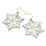 Glittered Snowflake Dangle Earrings