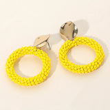 Seed Bead Open Circle Dangle Earrings