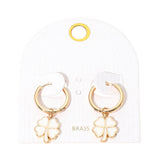 Clover Charm Drop Mini Huggie Hoop Earrings