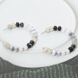 Gold Dipped Hypoallergenic Bold Beaded Hoop Earrings