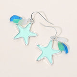 Sea Glass Starfish Dangle Earrings
