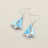 Sailboat Charm Drop Dangle Earrings