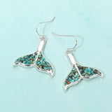 Crushed Pebble Whale Tail Dangle Earrings