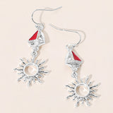 Nautical Sailboat Sun Link Drop Dangle Earrings