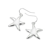 Smooth Center Accent Starfish Drop Earrings