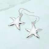 Smooth Center Accent Starfish Drop Earrings