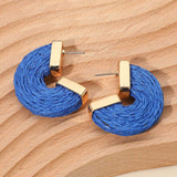 Raffia Wrapped Hoop Earrings