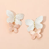 Double Butterfly Link Drop Earrings