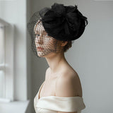 Elegant Floral Veil Fascinator Headband