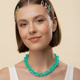 Women's Chunky Resin Chain Link Statement Necklace