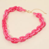 Women's Chunky Resin Chain Link Statement Necklace
