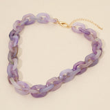 Women's Chunky Resin Chain Link Statement Necklace