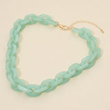 Women's Chunky Resin Chain Link Statement Necklace