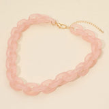 Women's Chunky Resin Chain Link Statement Necklace