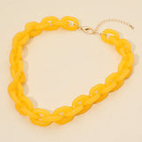 Women's Chunky Resin Chain Link Statement Necklace
