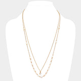 Double Layer Crystal Pearl Necklace
