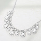 Cushion Teardrop Cluster Drop Station Necklace