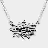 Pow! Zebra Pattern Speech Balloon Pendant Necklace