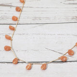 Marbled Resin Beads Drop Station Necklace