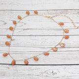 Marbled Resin Beads Drop Station Necklace