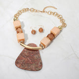 Bold Geometric Resin Pendant Accent Statement Necklace
