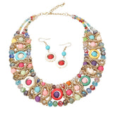 Multi Strand Beaded Statement Necklace
