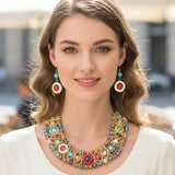 Multi Strand Beaded Statement Necklace