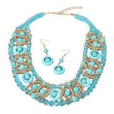Multi Strand Beaded Statement Necklace