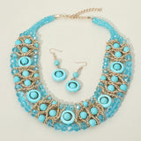 Multi Strand Beaded Statement Necklace
