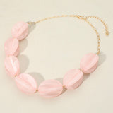 Celluloid Acetate Bold Geometric Flower Bud Beaded Statement Necklace