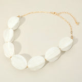 Celluloid Acetate Bold Geometric Flower Bud Beaded Statement Necklace