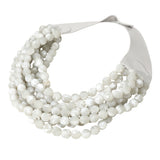 Women's Chunky Multi-Strand Beaded Statement Necklace with Magnetic Clasp