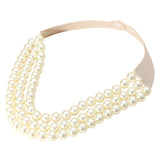 Chunky Acrylic Beaded Triple Layered Faux Leather Magnetic Necklace