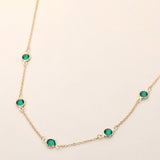 Delicate Stone Bezel Station Necklace
