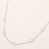 Delicate Stone Bezel Station Necklace