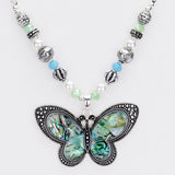 Abalone Butterfly Beaded Necklace