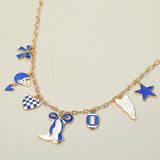 Game Day Football Theme Charm Station Necklace