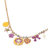 Gameday Animal Mascot Bow Star Heart Smile Face Bolt Charm Station Necklace