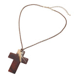 Resin Cross Pendant Cord Necklace
